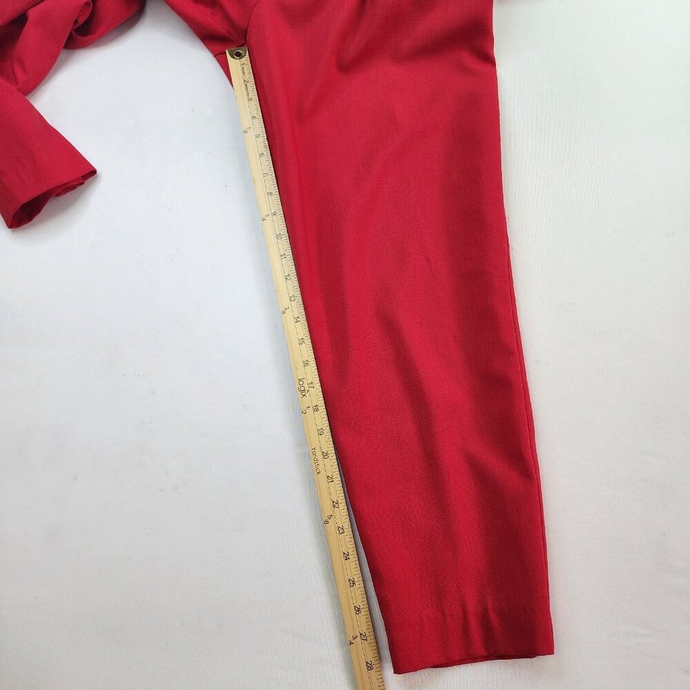 Vintage 1980s Pantsuit First Focus Red 13/14 Sailor Structured Maximalist Retro - Picture 14 of 16